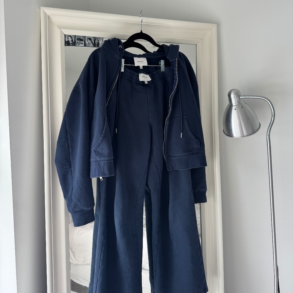 Reformation Kira Wide Leg Sweatpant Blue - Size XS
